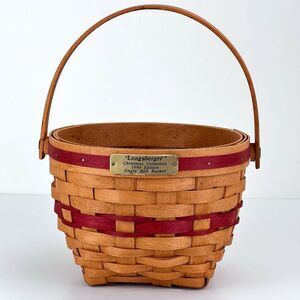 Longaberger Christmas Collection 1994 Edition Jingle Bell Basket Red